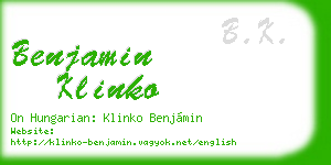 benjamin klinko business card